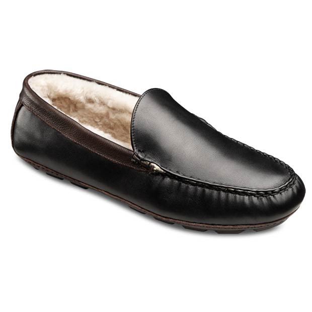 mens leather slippers with sheepskin lining