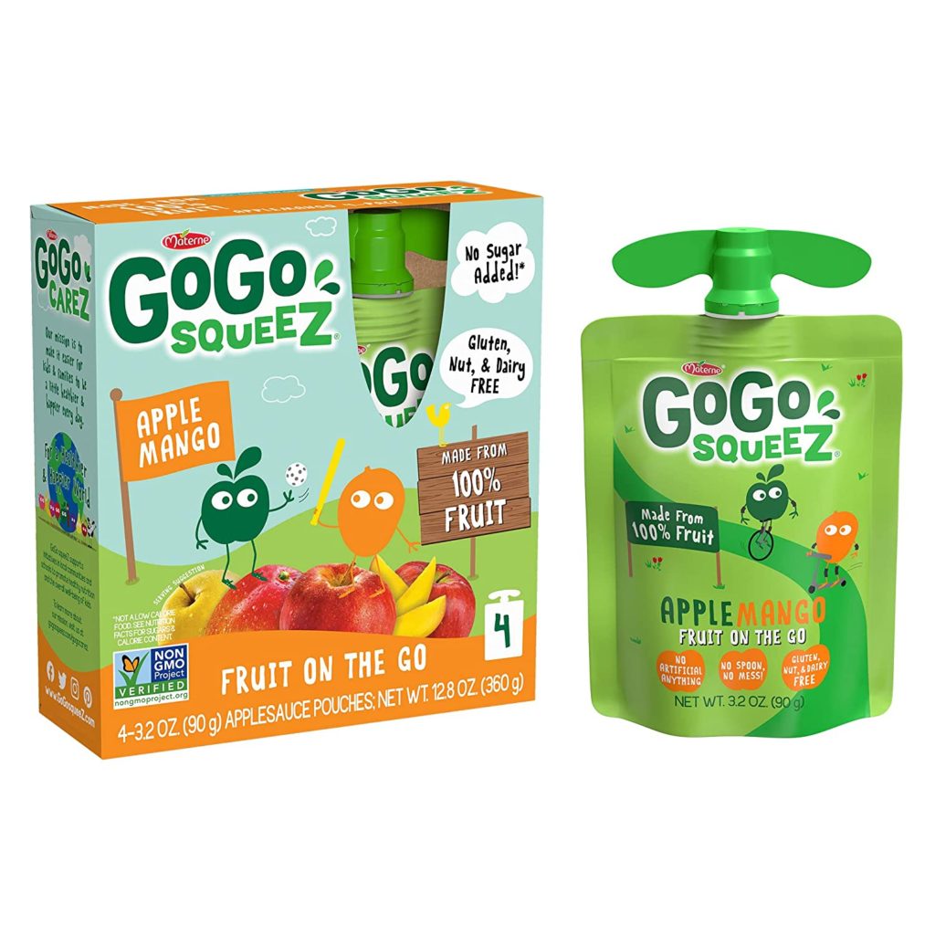 GoGo squeeZ Applesauce, Apple Mango, 3.2 Ounce (48 Pouches) For $19.99 ...