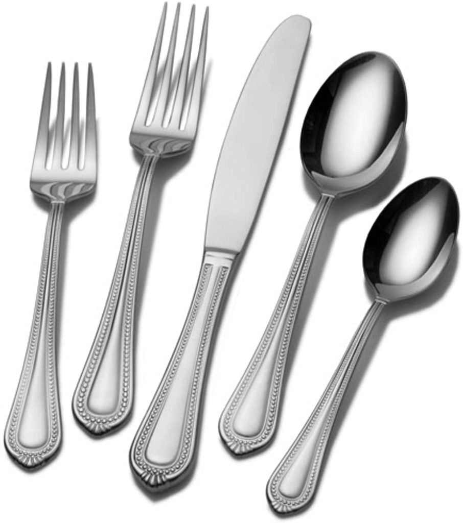 Mikasa Regent Bead 65 Piece Silverware Set, 18.10 Service For 12 With 